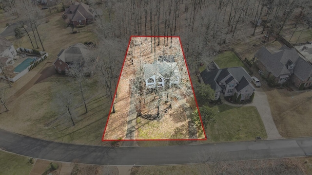 bird's eye view with a residential view