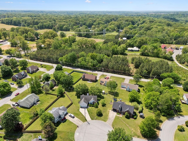 bird's eye view with a view of trees and a residential view