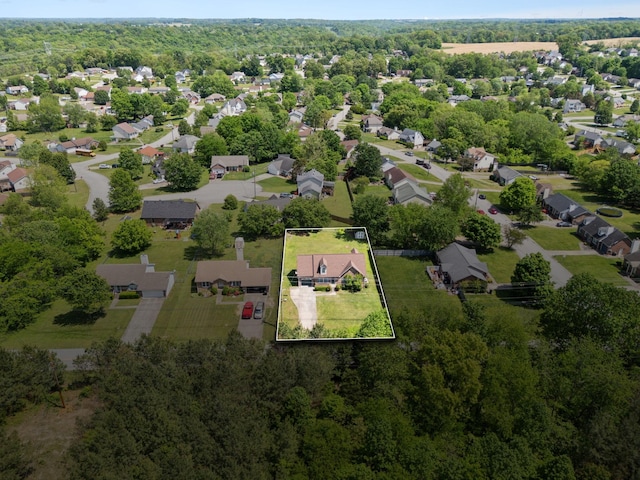 aerial view featuring a residential view