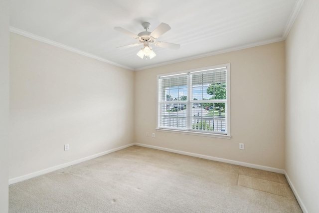 502 Village Green Cir, Murfreesboro, TN 37128 - carpeted empty room featuring ornamental molding, baseboards, and a ceiling fan