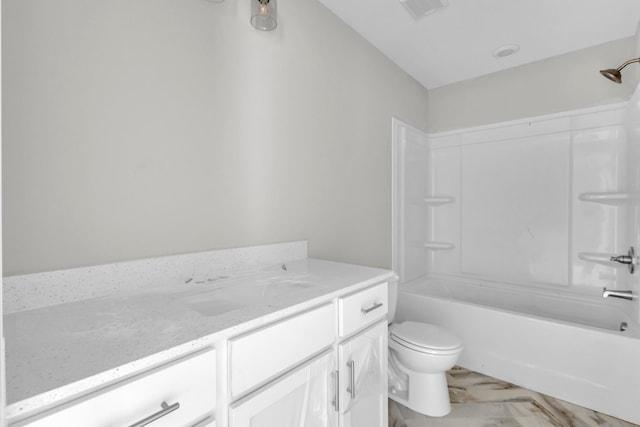215 Donegal Dr, Clarksville, TN 37042 - bathroom featuring visible vents, toilet, shower / bath combination, and vanity