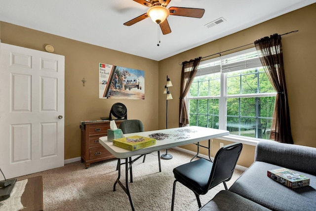 100 Treeann Ln, Ringgold, GA 30736 - office area with light colored carpet, visible vents, ceiling fan, and baseboards
