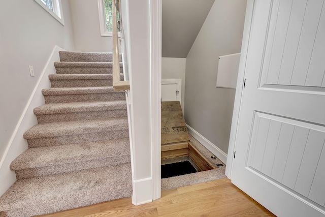 1199 Ben Hill Blvd, Nolensville, TN 37135 - stairs featuring lofted ceiling and wood finished floors