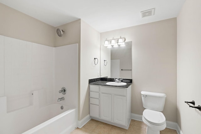 3201 Aspen Grove Dr Unit L8, Franklin, TN 37067 - bathroom with shower / bath combination, visible vents, baseboards, vanity, and toilet