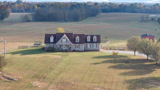1883 Sawgrass Ln, Chapel Hill, TN 37034 - view of front of property with fence, a rural view, and a front lawn