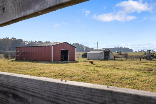 1883 Sawgrass Ln, Chapel Hill, TN 37034 - view of yard with a pole building, an outdoor structure, a rural view, and fence