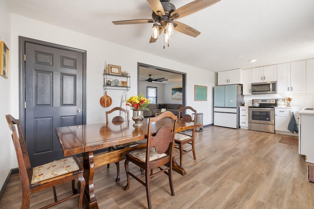 1883 Sawgrass Ln, Chapel Hill, TN 37034 - dining room with ceiling fan and light wood-type flooring
