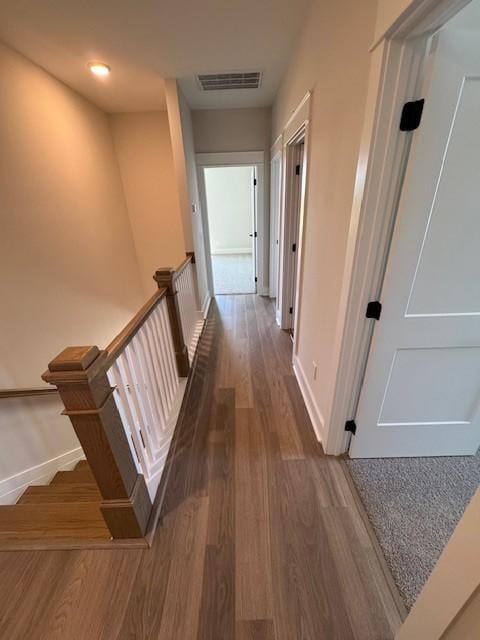 5738 Lennis Ln, Murfreesboro, TN 37129 - hall featuring wood finished floors, stairs, and recessed lighting