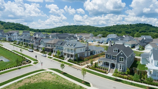 drone / aerial view with a residential view