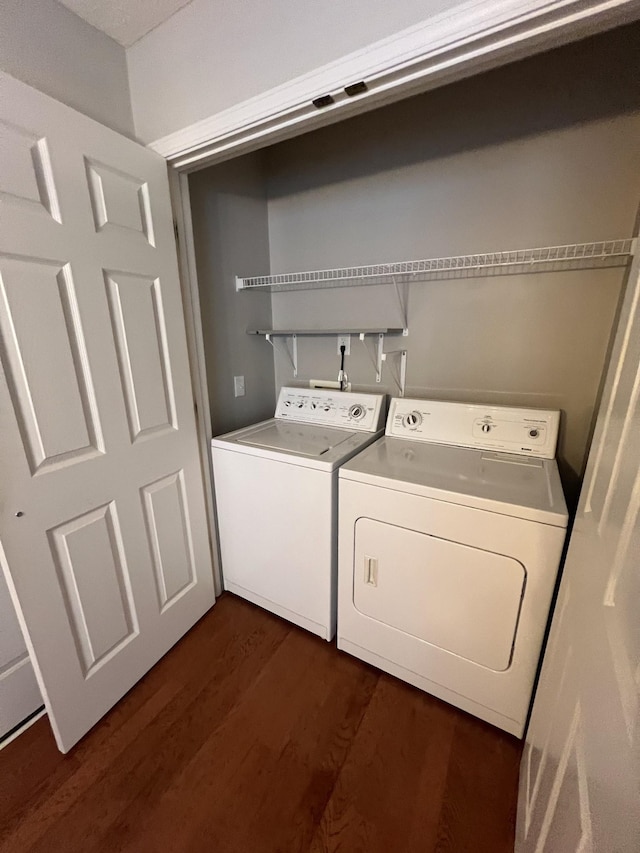 800 Browns Ln Unit L2, Gallatin, TN 37066 - washroom featuring laundry area, washer and clothes dryer, and dark wood-style flooring