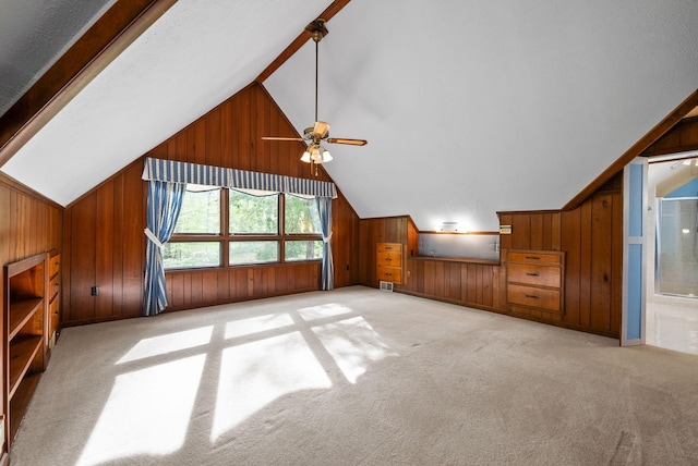 1331 Hutcheson Ln, Clarksville, TN 37040 - bonus room featuring wooden walls, a ceiling fan, and vaulted ceiling