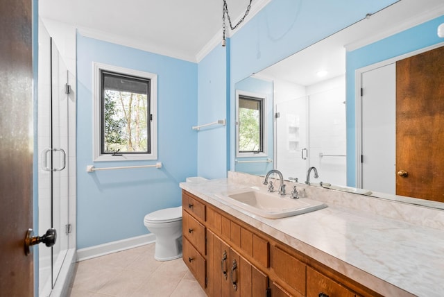 1331 Hutcheson Ln, Clarksville, TN 37040 - bathroom featuring tile patterned floors, vanity, a shower stall, and baseboards