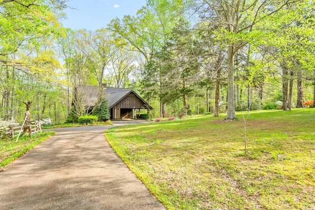 1331 Hutcheson Ln, Clarksville, TN 37040 - exterior space with a chimney, aphalt driveway, and a front lawn
