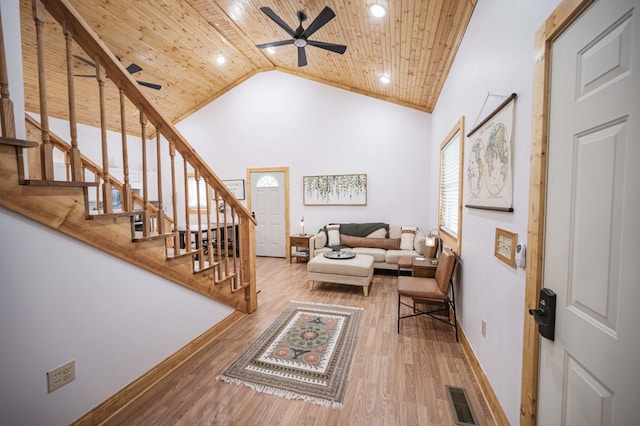 2281 Jefferson Rd, Smithville, TN 37166 - interior space with stairs, ceiling fan, wood finished floors, and visible vents