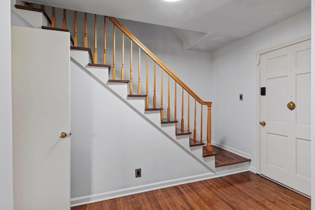 93 Hilltop Dr, Columbia, TN 38401 - foyer featuring baseboards, stairs, and wood finished floors