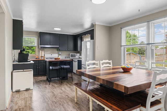 93 Hilltop Dr, Columbia, TN 38401 - dining space featuring light wood-style floors and ornamental molding