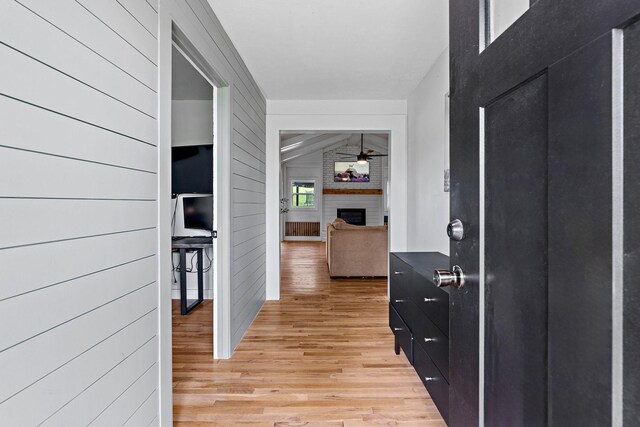 3055 Carters Creek Pike, Franklin, TN 37064 - corridor with light wood-style floors and wood walls