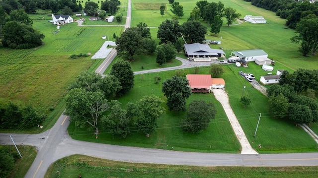drone / aerial view with a rural view