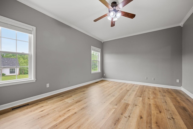 830 Blakemore Rd, Dickson, TN 37055 - unfurnished room featuring crown molding, ceiling fan, visible vents, and baseboards