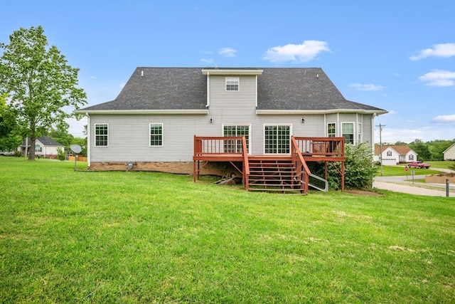830 Blakemore Rd, Dickson, TN 37055 - back of property featuring roof with shingles, a yard, and a deck