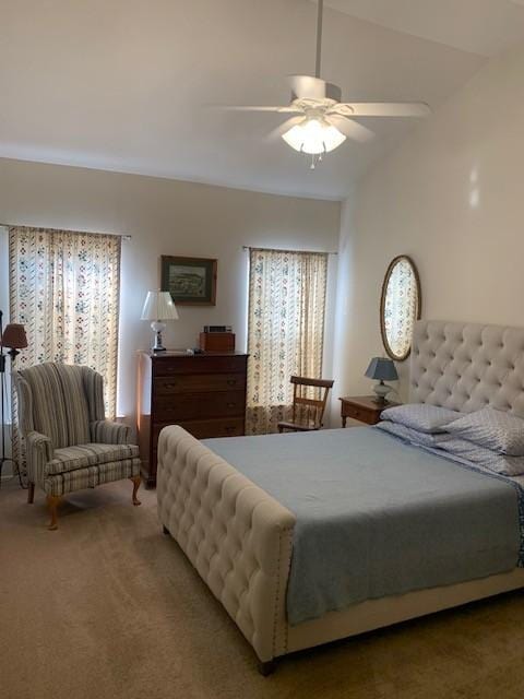 bedroom featuring a ceiling fan and carpet flooring