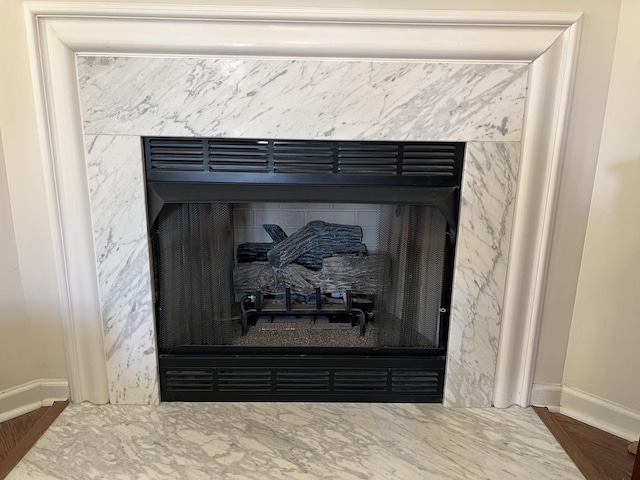 details featuring wood finished floors and baseboards