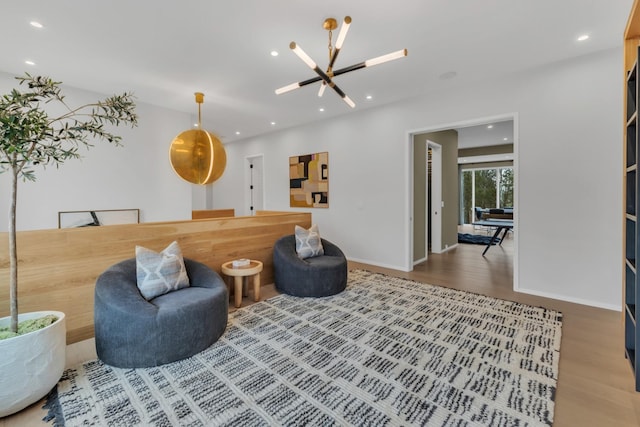 7091 Anna Dr, Brentwood, TN 37027 - living area featuring wood finished floors, recessed lighting, and baseboards