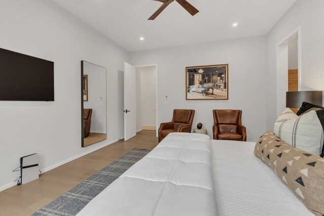 7091 Anna Dr, Brentwood, TN 37027 - bedroom with recessed lighting, ceiling fan, wood finished floors, and baseboards