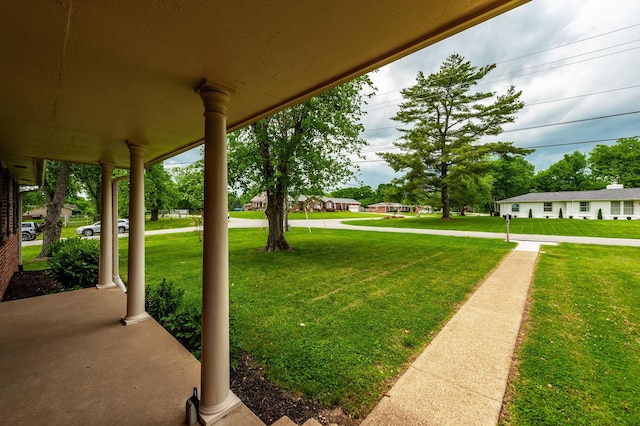view of yard featuring a porch