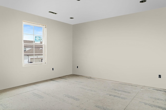 empty room featuring visible vents