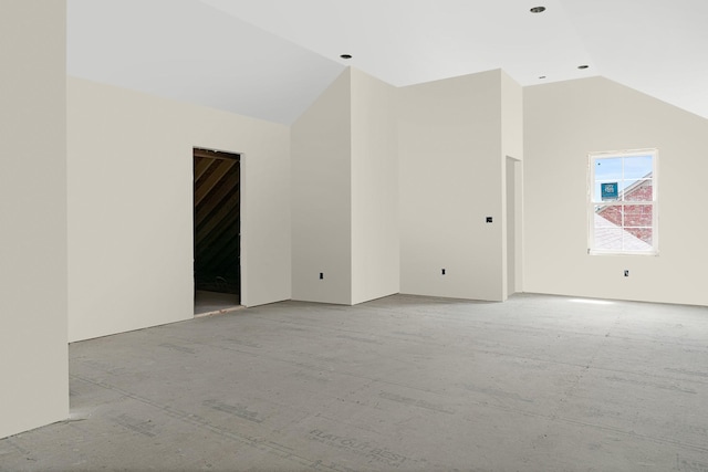 interior space featuring vaulted ceiling