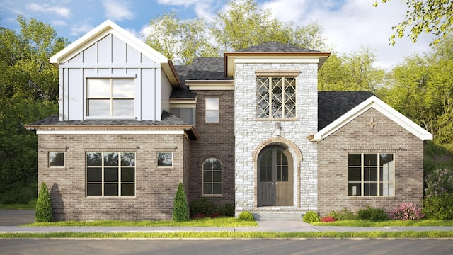 1008 Tiane Trl, Gallatin, TN 37066 - view of front of house with brick siding, board and batten siding, and roof with shingles