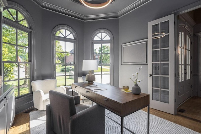 9710 Onyx Ln, Brentwood, TN 37027 - office space with ornamental molding and wood finished floors