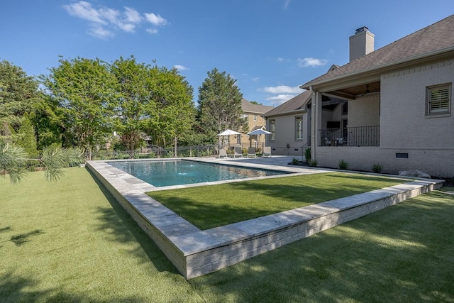 9710 Onyx Ln, Brentwood, TN 37027 - view of pool with a fenced in pool, a patio area, fence, and a yard