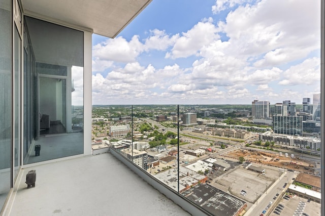 balcony with a view of city