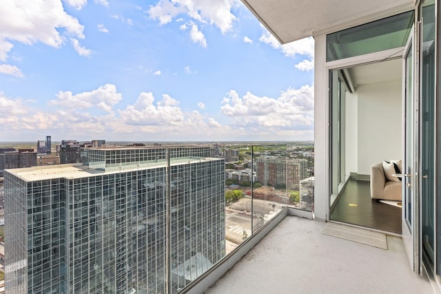 balcony featuring a view of city