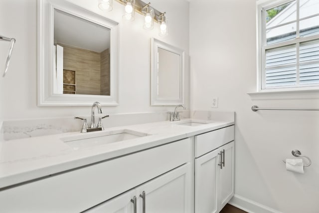 bathroom featuring double vanity and a sink