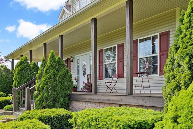 entrance to property with a porch