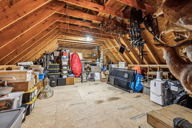 view of unfinished attic