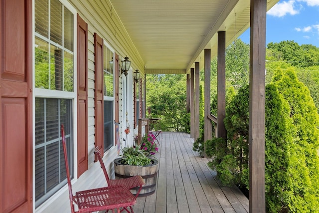 deck with a porch