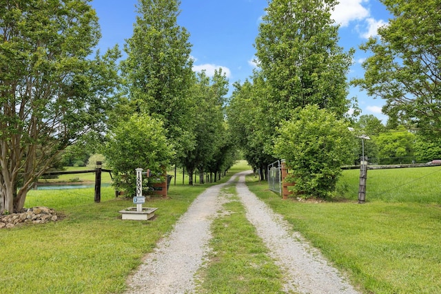 view of road featuring a water view