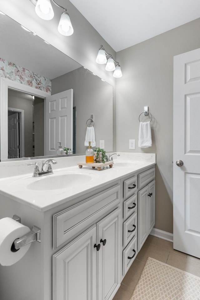 1356 Sayles Cir, Lawrenceburg, TN 38464 - full bathroom with tile patterned flooring, a sink, and double vanity