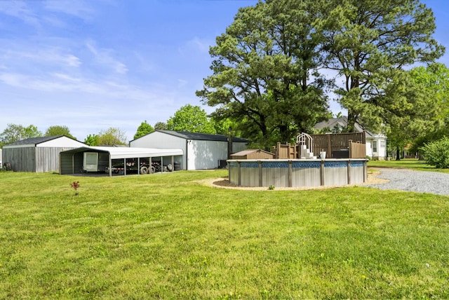 view of yard with an outdoor pool