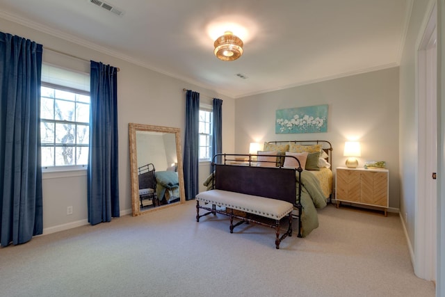 231 Westchase Dr, Nashville, TN 37205 - bedroom with ornamental molding, visible vents, carpet, and baseboards