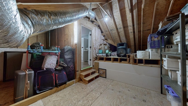 view of unfinished attic