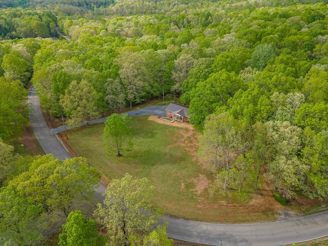 bird's eye view with a forest view