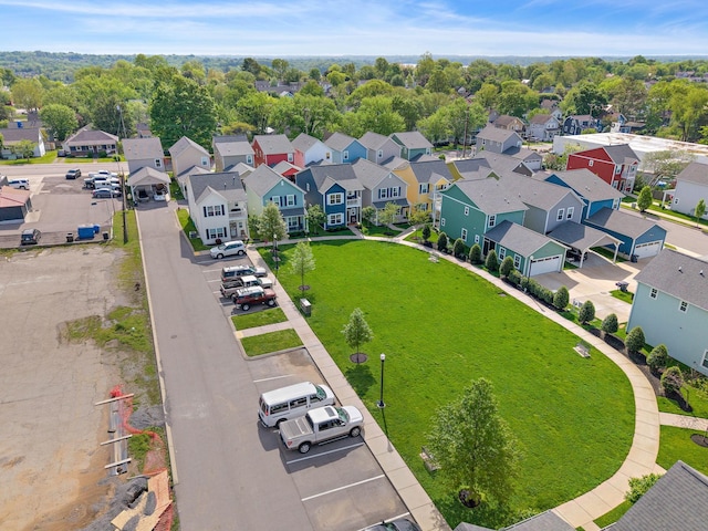 aerial view with a residential view