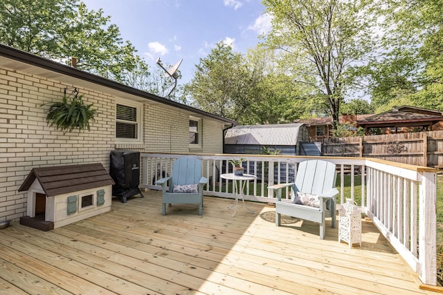 wooden terrace with fence