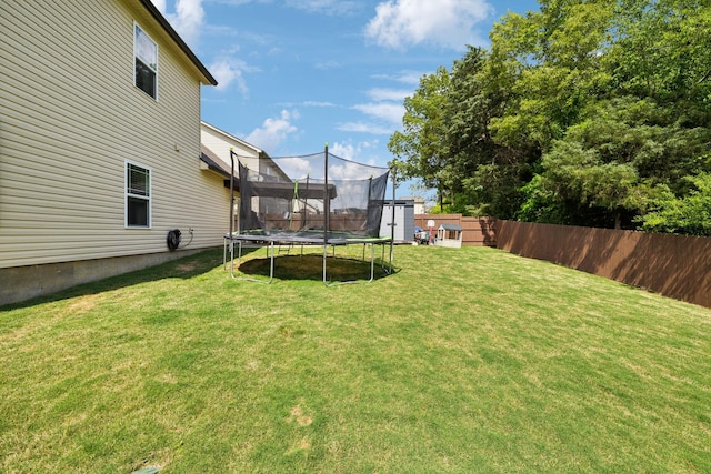 411 Barbaro Ct, Burns, TN 37029 - view of yard with a fenced backyard and a trampoline