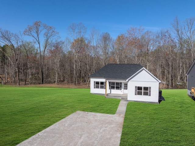 exterior space featuring a front lawn